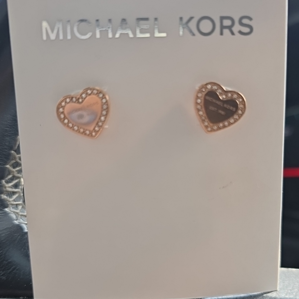 Michael Kors Rose Gold Heart Earrings
